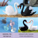 2Pcs Miniature Swan, Miniature Lovers, Miniature Heart Swan, Animals Figurines, Garden Ornament, Dec