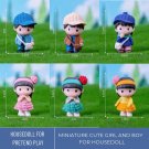 Cute Miniature Girl for Dollhouse Decor, Miniature Boy School, Cute Mini Girl with Pink Dress, Mini 