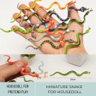 12Pcs Miniature Snake, Miniature Green Plastic Snake, Mini Animal, Prank Prop For Decor