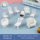 1Pc Miniature White Chair, Small Chair for Dollhouse Decor, Mini Office Chair, Tiny Dining Chair, Pe