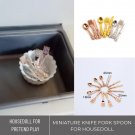12Pcs Miniature Knife Fork Spoon, Miniature Gold Spoon, Miniature Silver Fork, Miniature Knife, Kitc