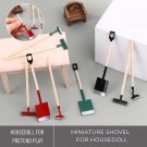 3Pcs Miniature Shovel, Miniature Garden Accessories Furniture, Mini Red Shovel, Mini Black Rake, Min