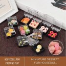 1 Box Miniature Dessert, Miniature Doughnuts, Mini Cake Food Doll House Decor Accessories, Miniature