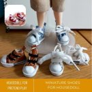 1 Pair Miniature Sneakers, Mini Doll Shoes, Brown Sneakers for Girl Doll Accessories, Pair Miniature
