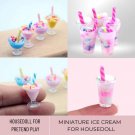 Set Miniature Ice Cream, Miniature Cream Drinks, Mini Drink Accessories Dolls House, Mini Kitchen Fo