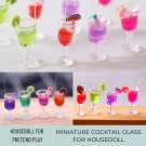 4 Pcs Miniature Cocktail Glass, Mini Colorful Glass, Miniature Bar Drinks, Mini Cup Goblet, Mini Gla