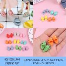 1 Pair Miniature Shark Slippers, Mini Doll Shoes, Miniature Slippers for Doll Fashion, Mini Pink Sha