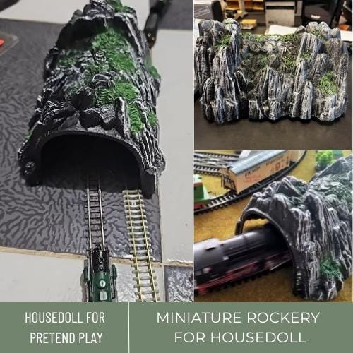 1Pc Miniature Rockery, Mini Plastic Tunnel Track Train, Mini Rockery Model Railway Accessories
