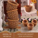 1 Pc Miniature Basket, Mini Rattan Basket, Mini Kitchen Food For Doll House, Tiny Bread Basket, Mini