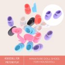 5 Pairs Miniature Doll Shoes, Mini Pink Shoes, Blue White Doll Shoes for Girl Doll Accessories, Pair