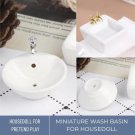 1Pc Miniature Ceramic Wash Basin, Miniature Bathroom Dollhouse Accessories, Square Round Sink, Évie