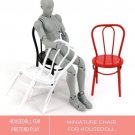 1Pc Miniature Iron Chair, Miniature Red White Chair Furniture For Dolls Mini, Chair Toys For Childre