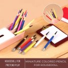 8Pcs Miniature Colored Pencil, Mini Pencil School Supplies for Doll House Accessories, Miniature Pen