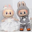 Kawaii Labubu Wedding Outfit, Vinyl Pendant Wedding Outfit for Labubu, Heart Macaron Outfit Set for 