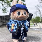 Stylish Plaid Jacket for Labubu, Blue and Black Checkered Coat for Labubu Dolls, Blue Plaid Jacket S