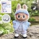 Athletic Labubu Doll Clothes, Blue Sports Outfit for Labubu, Blue Clothes Labubu, White Shoes Labubu