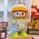 Trendy Denim Leisure Suit for Labubu Doll, Yellow Stripe Outfit Labubu, Denim Suit with Yellow Strip