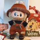 Trendy Labubu Plaid Outfit, Plaid Leisure Suit Set for Labubu Doll, Brown Leisure Suit with Hat Labu