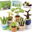 6Pc DIY Succulents Plants Crochet Kit, Handmade Crochet, DIY Amigurumi Flowers, Indoor Plant Crochet