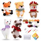 DIY Alpaca Ferret Koki Deer Fox Animal Crochet Kit, Cute Animal Crochet, Amigurumi Crochet Kit, Easy