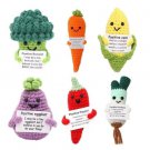 Cute Crochet Positive Vegetables, Handmade Vegetables Crochet Pattern, Broccoli Carrot Corn Eggplant