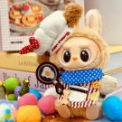 Chic Red Stripe Kitchen set Clothing for Labubu, Labubu Clothes Outfit Accessories
