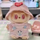 Trendy Pink Jumpsuit with Hat for Labubu, Labubu Dolls Pocket Overalls Hat Set Clothing for Gift