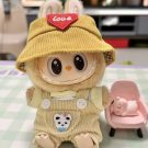 Trendy Brown Jumpsuit with Hat for Labubu, Labubu Dolls Pocket Overalls Hat Set Clothing for Gift