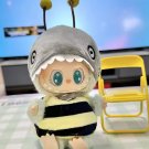 Cutie Gray Bee Costume for Labubu, Clothes Labubu V1 V2 Idol Dolls Outfit Accessories