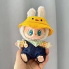 Cutie Jumpsuit Yellow Plaid with Hat for Labubu, Chic Clothes Labubu Outfit Great Gift for Friend