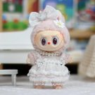 Sweetie White Party Dress for Labubu, Fashionable Labubu Dolls Clothing for Gift