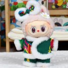 Fluffy and Fashionable Green Outfit for Labubu, Cozy Cuteness Outfit Labubu for Gift