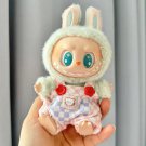 Cutie Vibes Pink Plaid Overalls Bib Pants Clothing for Labubu, Classic Checks Labubu V1 V2 V3 Outfit