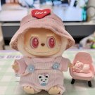 Tiny Explorer in Style Pink Pocket Overalls Hat Set for Labubu, Cuteness Outfit For Labubu V1 V2