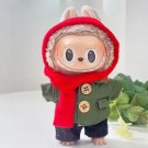 Stylish Green Coat Shoes Set for Labubu, Green Cozy Outfit Clothes Accessories For Labubu