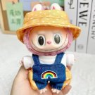 Adorable Rainbow Jumpsuit with Yellow Hat for Labubu, Sweetie Labubu Doll Clothing