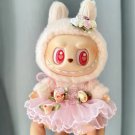 Pastel Pink Dress for Labubu Dolls,Cute Bow & Skirt Set Outfit Clothes Accessories