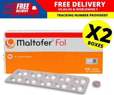 2 x Maltofer Fol Chewable Tablets For Iron Deficiency 60's NEW