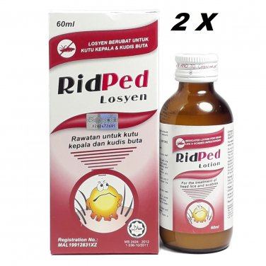 2 x 60ml RidPed Lotion Treatment For Head Lice and Scabies Blind Free Ship