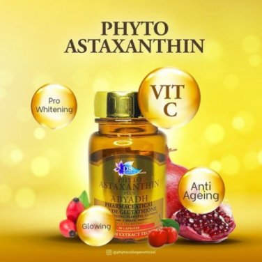 Authentic Phyto Astaxanthin Plus Glutathione Skin Whitening Anti Aging 30 capsule