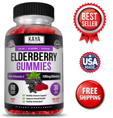 Elderberry Gummy Strengthen Immune Support Zinc, Vitamin C, Great Flavored Gummy