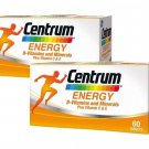 2 x 60's New Centrum Energy B-Vitamins and Minerals + Vitamin C & E Free Shipping