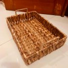 Rustic tray aesthetic decoration basket made by Natural dried fiber water hyacinth
