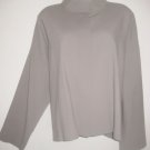 EILEEN FISHER Brown Taupe Unstructured Wool Jacket L