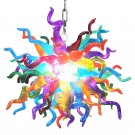 Art Glass Chandeliers for Dining Room Creative Bright Colored Chandelier Light Fixture