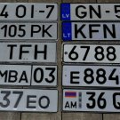 A set of 10 excellent original license plates from the former USSR countries !