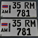 A pair of car license plates of Armenia New style! ORIGINAL! A pair of car license plates of Armenia New style! ORIGINAL!