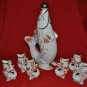 The decanter and glasses FISH Polonsky Porcelain factory, USSR, 1960.