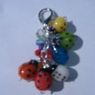  Ladybug and Flower Purse Bag Accent keychain-Glass Bead