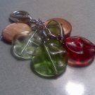 Green Red Brown Pinched Beads Purse Bag Accent keychain